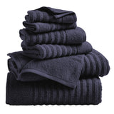 Luxury Combed Cotton Bath Towel Set - Karina Collection 6 Piece Set Navy Blue Bath - Tophatter Daily Deals