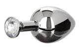 Star Fucker XL Teardrop Plug Black Silicone and Silver Metal Dual Enhancer with Sparkling Gem Accent > Anal Range > Prostate Plugs - Tophatter Daily Deals