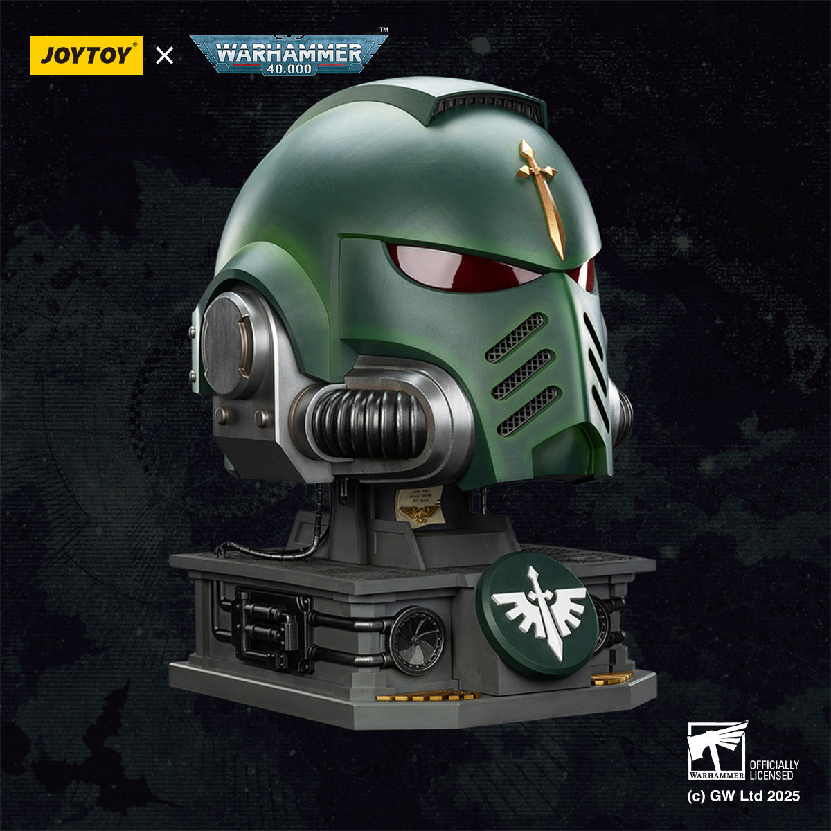 Warhammer 40,000 – Dark Angels Mk X Helmet with Display Stand | JOYTOY Helmet Replica - Tophatter Daily Deals