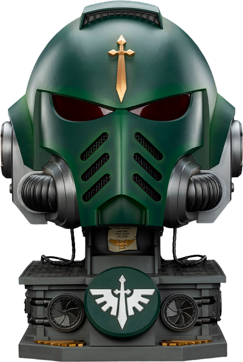 Warhammer 40,000 – Dark Angels Mk X Helmet with Display Stand | JOYTOY Helmet Replica - Tophatter Daily Deals