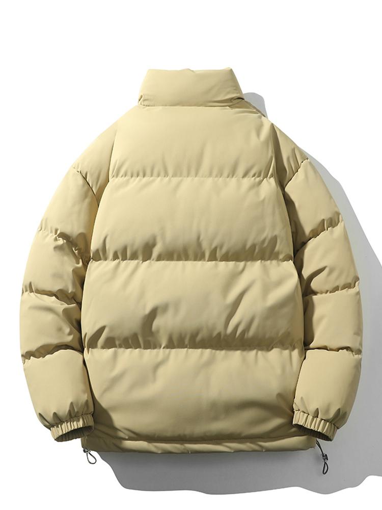 Lightweight Men's Puffer Jacket - High Collar, Polyester - Tophatter Daily Deals