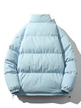 Lightweight Men's Puffer Jacket - High Collar, Polyester - Tophatter Daily Deals