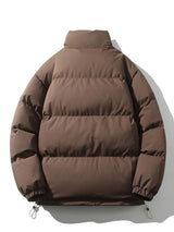 Lightweight Men's Puffer Jacket - High Collar, Polyester - Tophatter Daily Deals