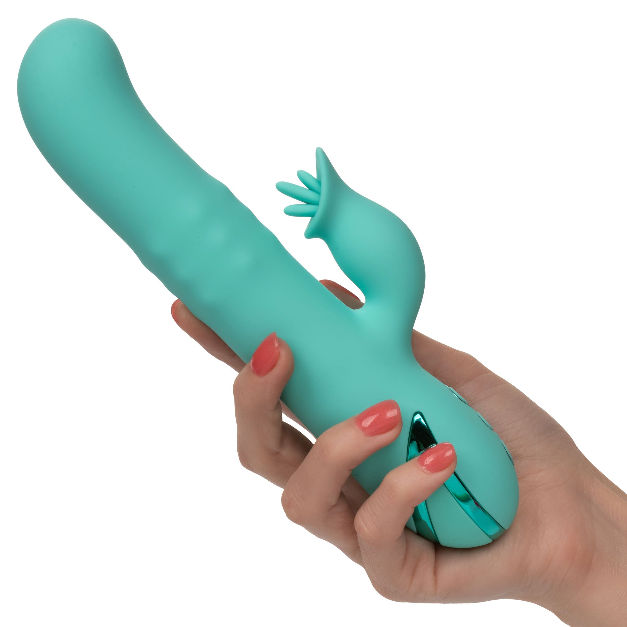 California Dreaming Bel Air Bombshell Silicone Vibrator in Aqua Blue with Triple Motors and 10 Vibration Functions > Vibrators > Ladies > Rabbit - Tophatter Daily Deals