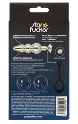 Star Fucker Beaded Plug With Stretchy Black Silicone Dual Enhancer and Silver Metal Probe > Anal Range > Prostate Plugs - Tophatter Daily Deals