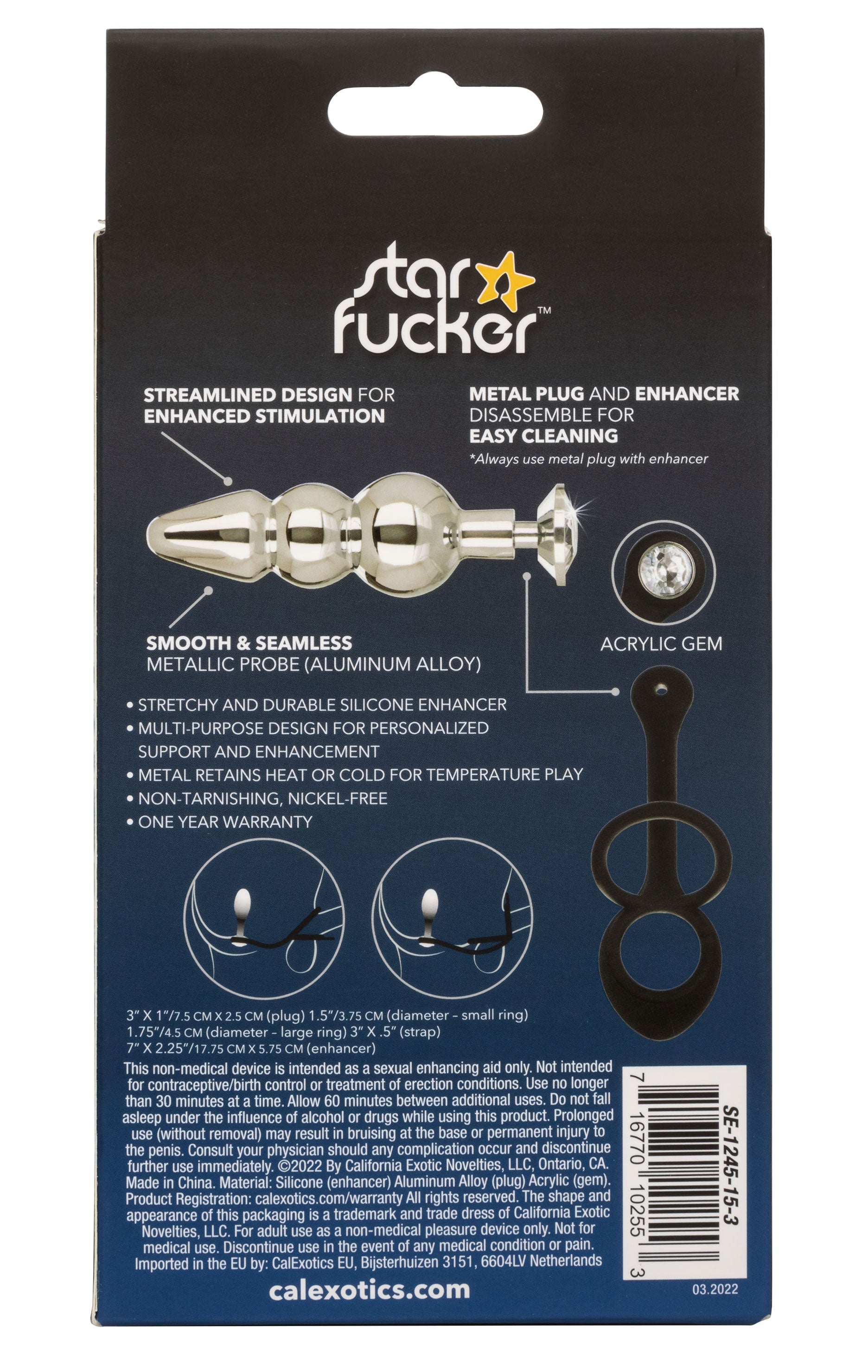 Star Fucker Beaded Plug With Stretchy Black Silicone Dual Enhancer and Silver Metal Probe > Anal Range > Prostate Plugs - Tophatter Daily Deals