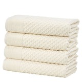 Cotton Diamond Waffle Weave Bath Towel Set - Grayson Collection Bath Towel (Pack of 4) Ivory Bath - Tophatter Daily Deals