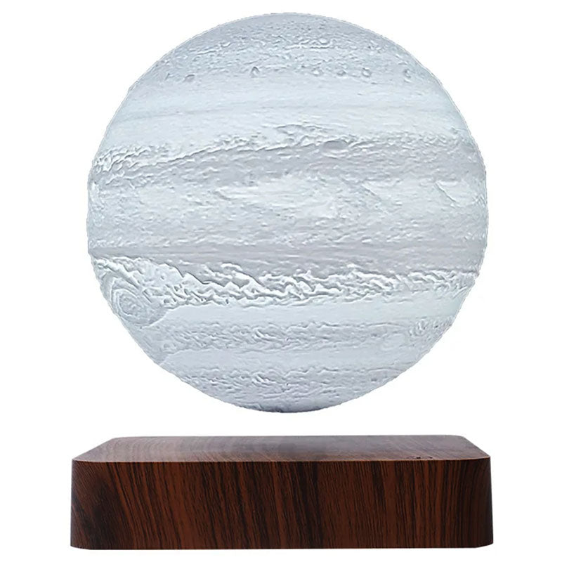 Levitating Moon Lamp Floating Night Light Cozy Home Jupiter - Brown Base - Tophatter Daily Deals
