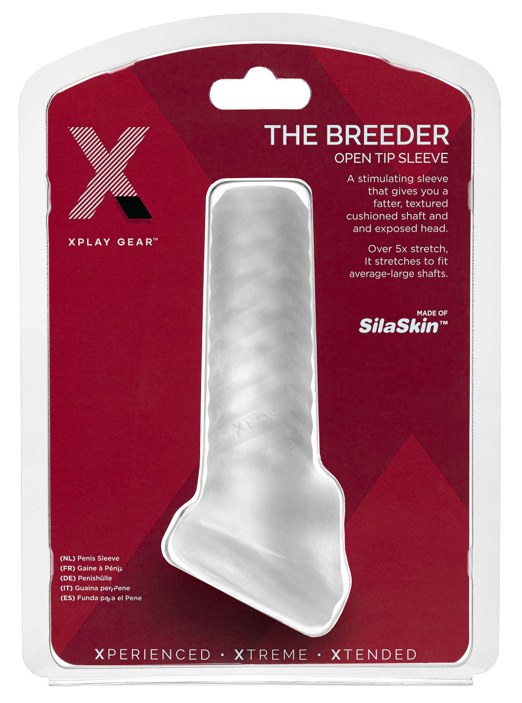 Xplay Breeder (Clear) – Textured Stretch Sleeve > Sex Toys For Men > Penis Sleeves - Tophatter Daily Deals