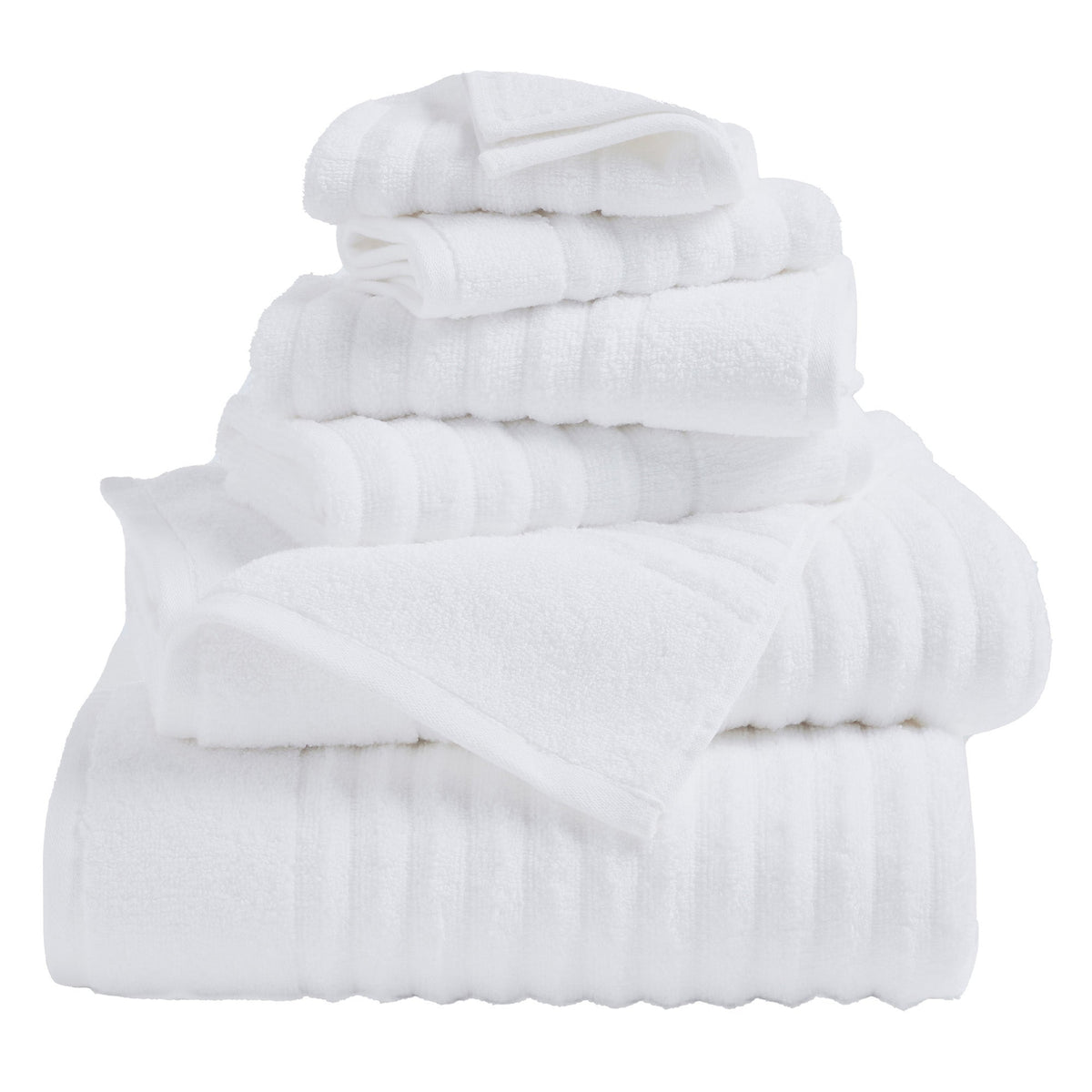 Luxury Combed Cotton Bath Towel Set - Karina Collection 6 Piece Set White Bath - Tophatter Daily Deals
