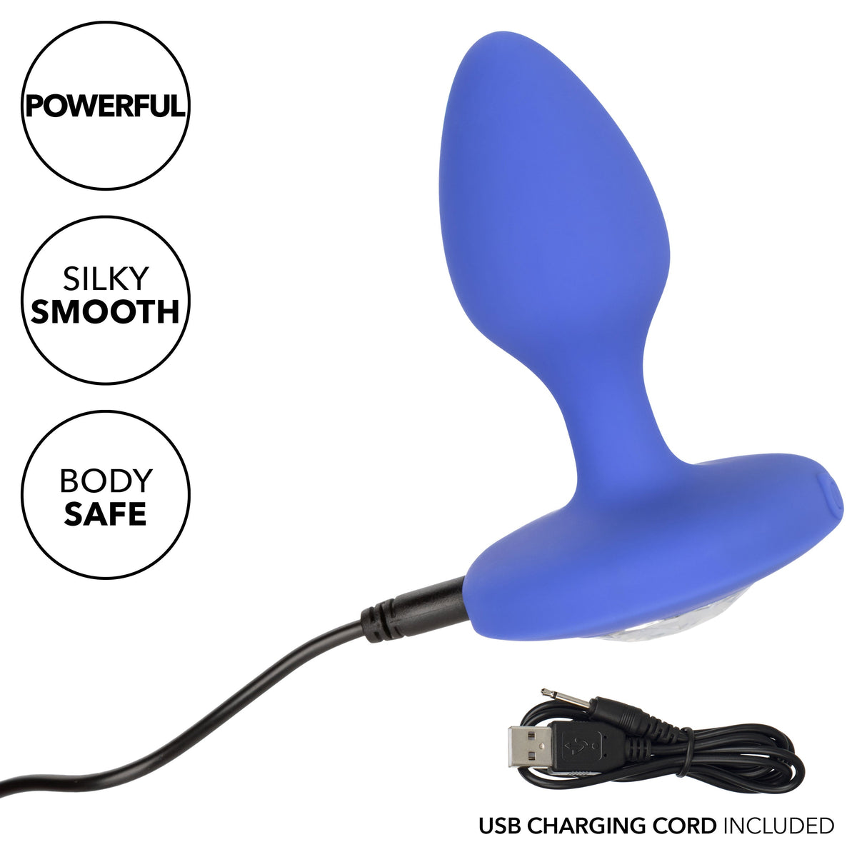 Cheeky Gems Medium Rechargeable Vibrating Probe – Flexible Silicone Vibrator > Anal Range > Jewel Butt Plugs - Tophatter Daily Deals