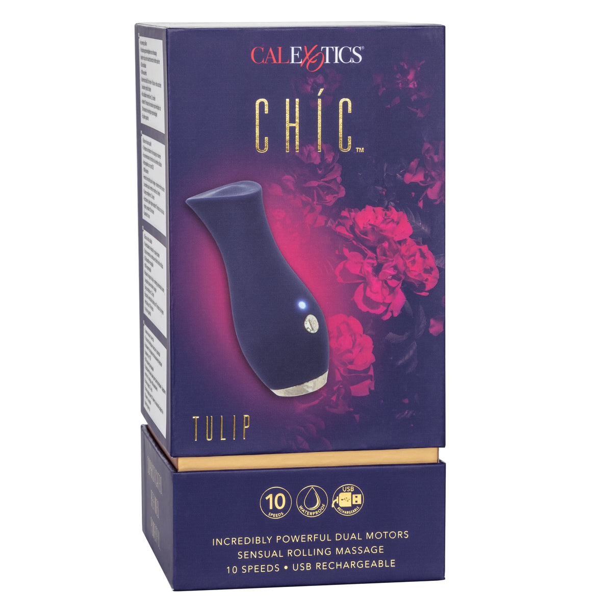 Chic Tulip Waterproof Dual Motor Rolling Massager in Navy Blue with 10 Speeds and Rechargeable > Sex Toys For Ladies > Rose Stimulators - Tophatter Daily Deals