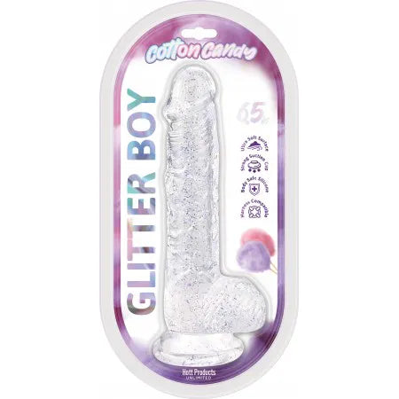 Cotton Candy Glitter Boy 6.5 Inch Clear Suction Cup Dildo > Dildos > Realistic Dildos - Tophatter Daily Deals