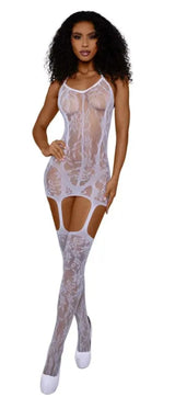 Lace and Opaque Seam Garter Dress – Women's Lingerie > Clothes > Dresses and Chemises - Tophatter Daily Deals