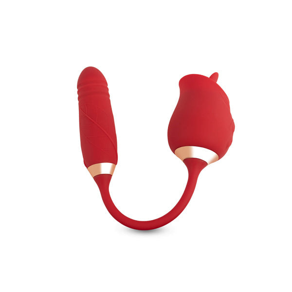 Lotus Double-Ended Vibrator with Bullet and Tongue Stimulator > Sex Toys For Ladies > Clitoral Vibrators and Stimulators - Tophatter Daily Deals