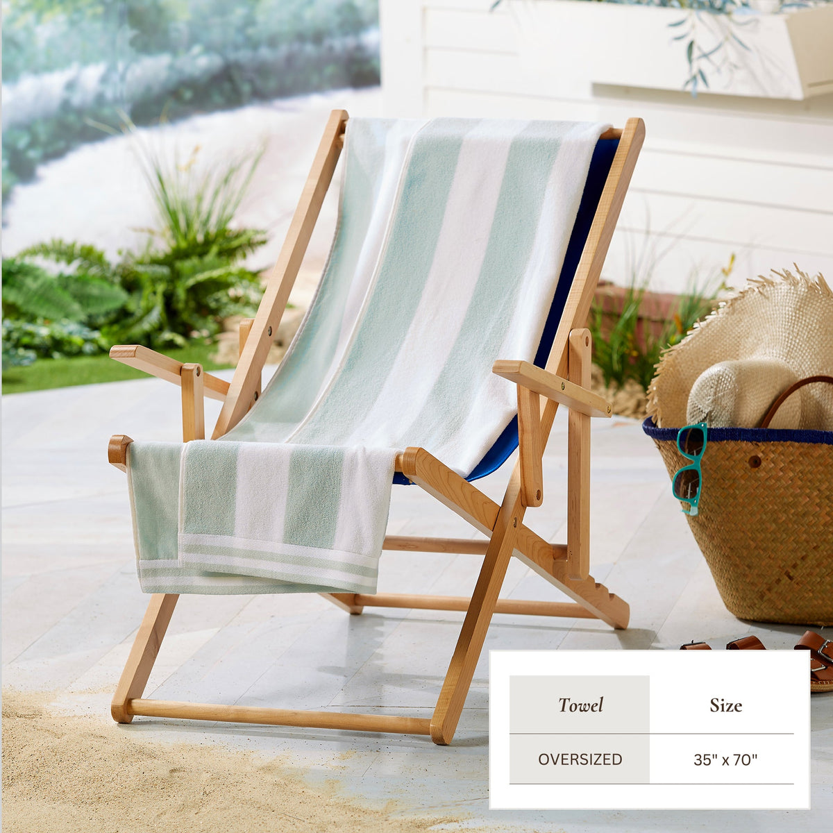 Striped Cabana Beach Towel - Edgartown Collection Bath - Tophatter Daily Deals