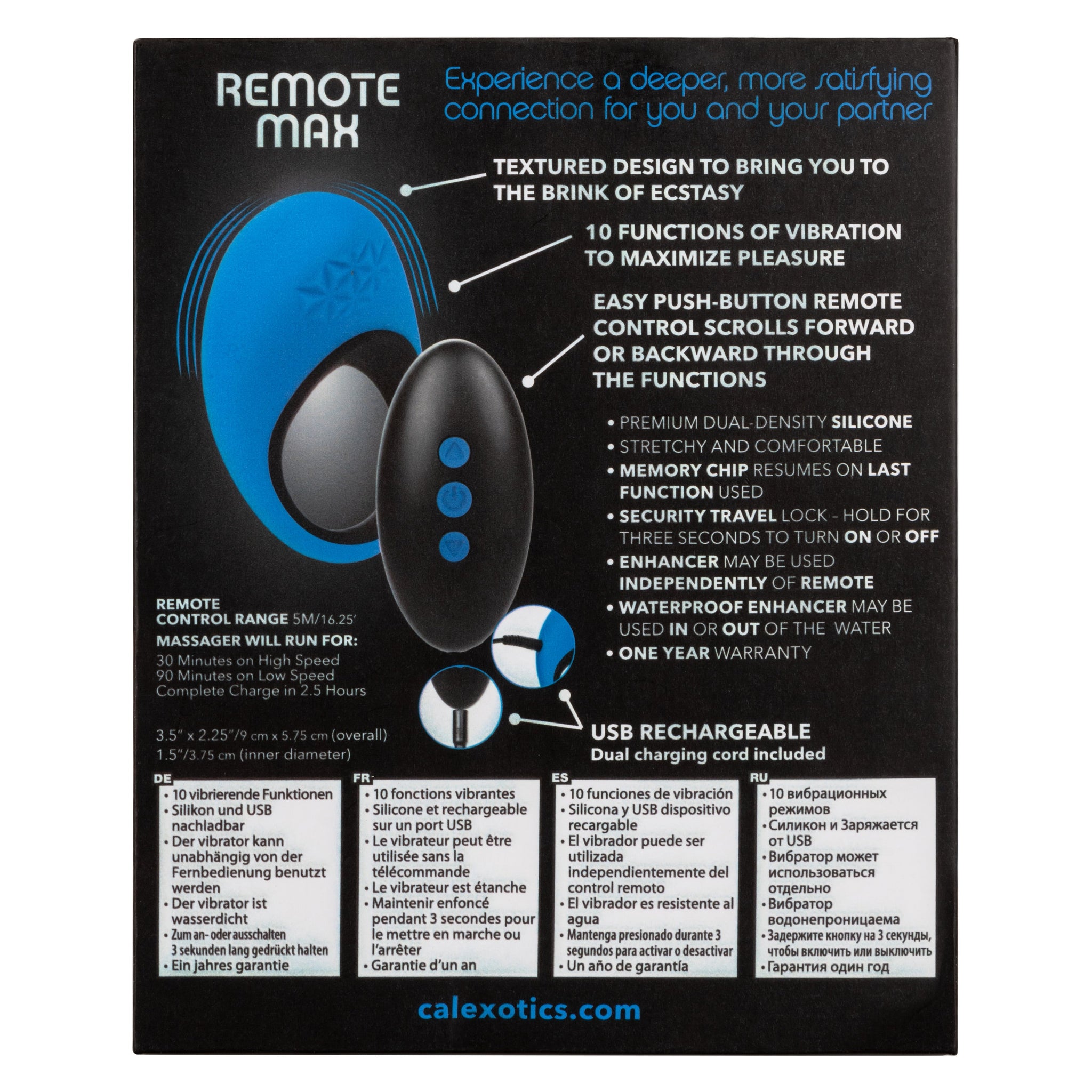 Link Up Remote Max Dual Stimulating Vibrating Silicone Ring With Remote Control Blue > Sex Toys > Couples Toys - Tophatter Daily Deals