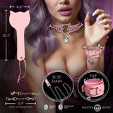 Kitty Bondage Set – Vegan Leather Adjustable Cuffs and Collar Bondage Set > Bondage Gear > Bondage Kits - Tophatter Daily Deals