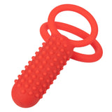 CalExotics Silicone Vertical Dual Enhancer Red Waterproof with 12 Intense Vibration Functions > Cock Ring > Vibrating - Tophatter Daily Deals