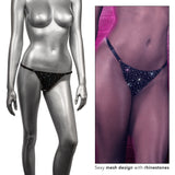 Radiance Black Rhinestone Crotchless Thong with Adjustable Straps and Stretchy Waistband > Clothes > Lingerie Sets - Tophatter Daily Deals