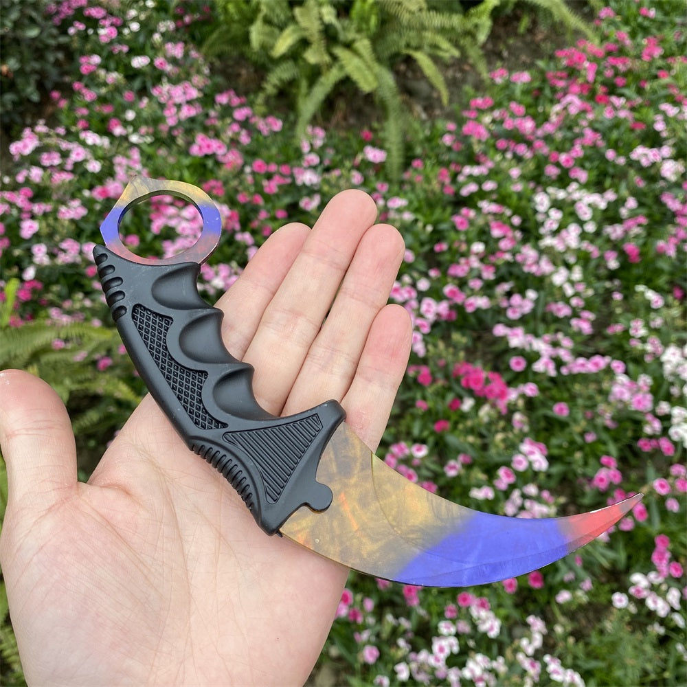 Global Offensive Game Balisong Karambit Blunt Blade Trainer Replica Marble Fade Karambit - Tophatter Daily Deals