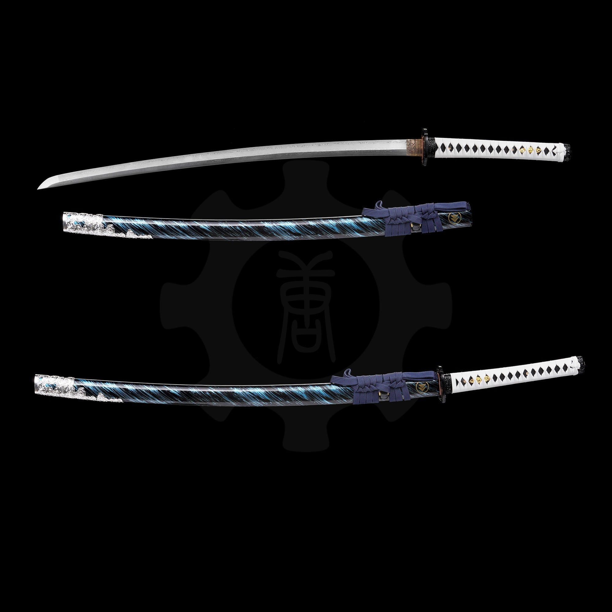 Damascus Steel Tsushima Ghost Lord Jin Sakai Katana Wakizashi 2 in 1 Pack Katana - Tophatter Daily Deals