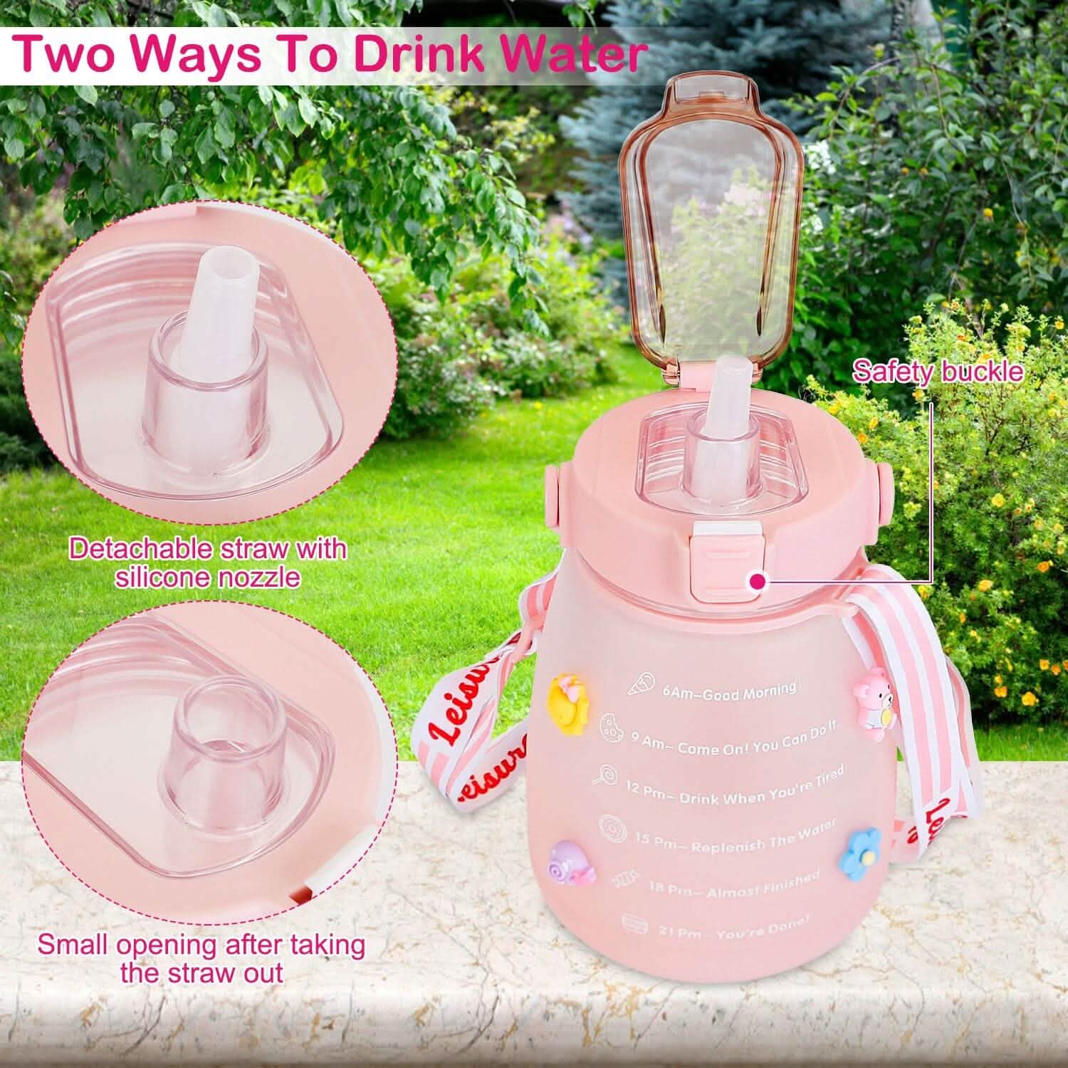 Kawaii Water Bottle with Straw Outdoor Recreation - Tophatter Daily Deals