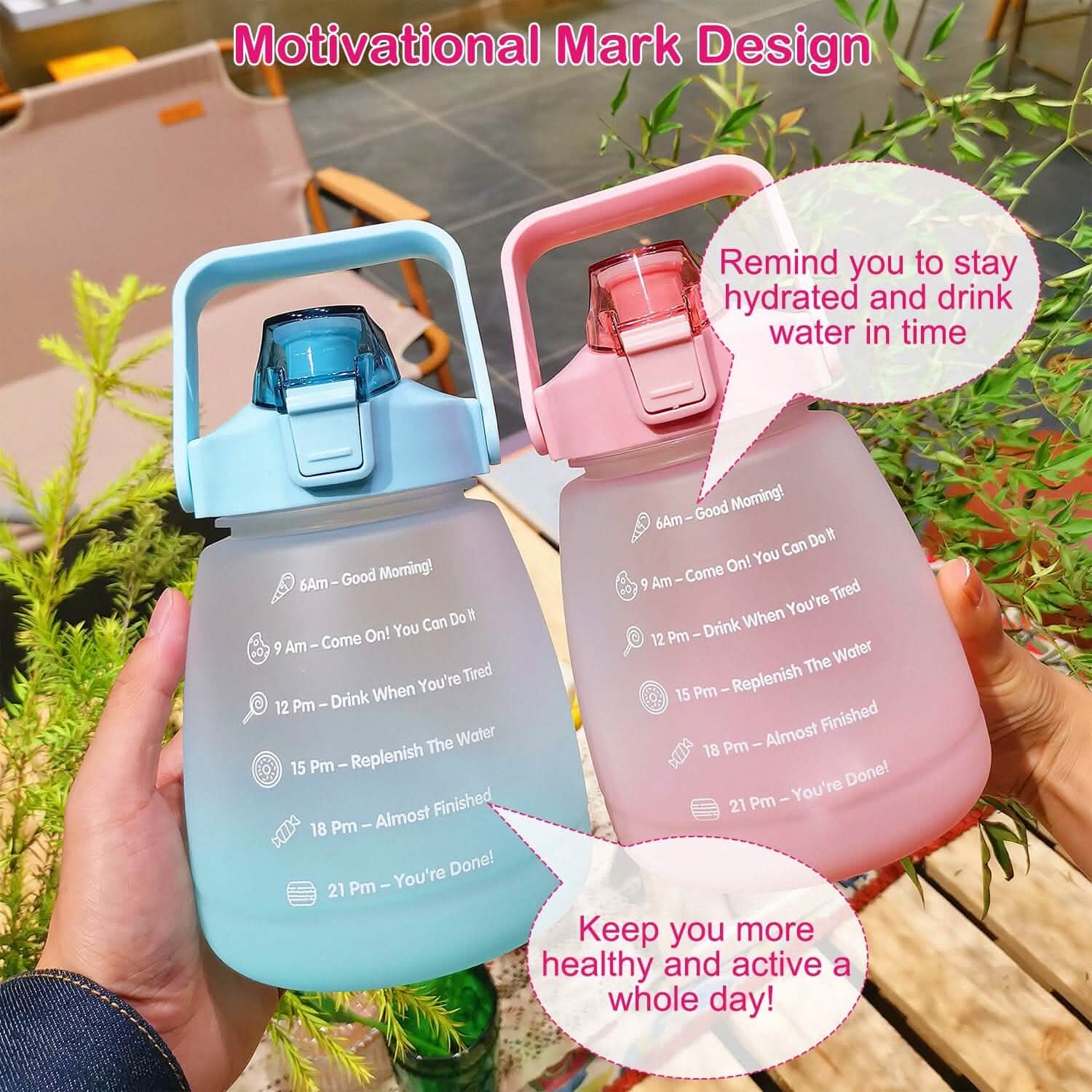 Kawaii Water Bottle with Straw Outdoor Recreation - Tophatter Daily Deals