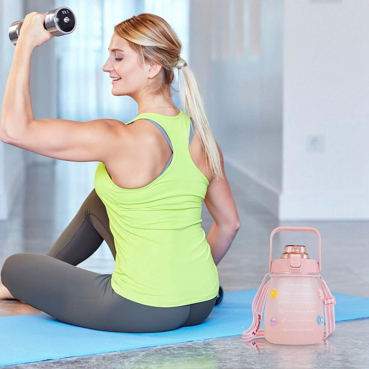 Kawaii Water Bottle with Straw Outdoor Recreation - Tophatter Daily Deals