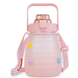Kawaii Water Bottle with Straw Pink Outdoor Recreation - Tophatter Daily Deals