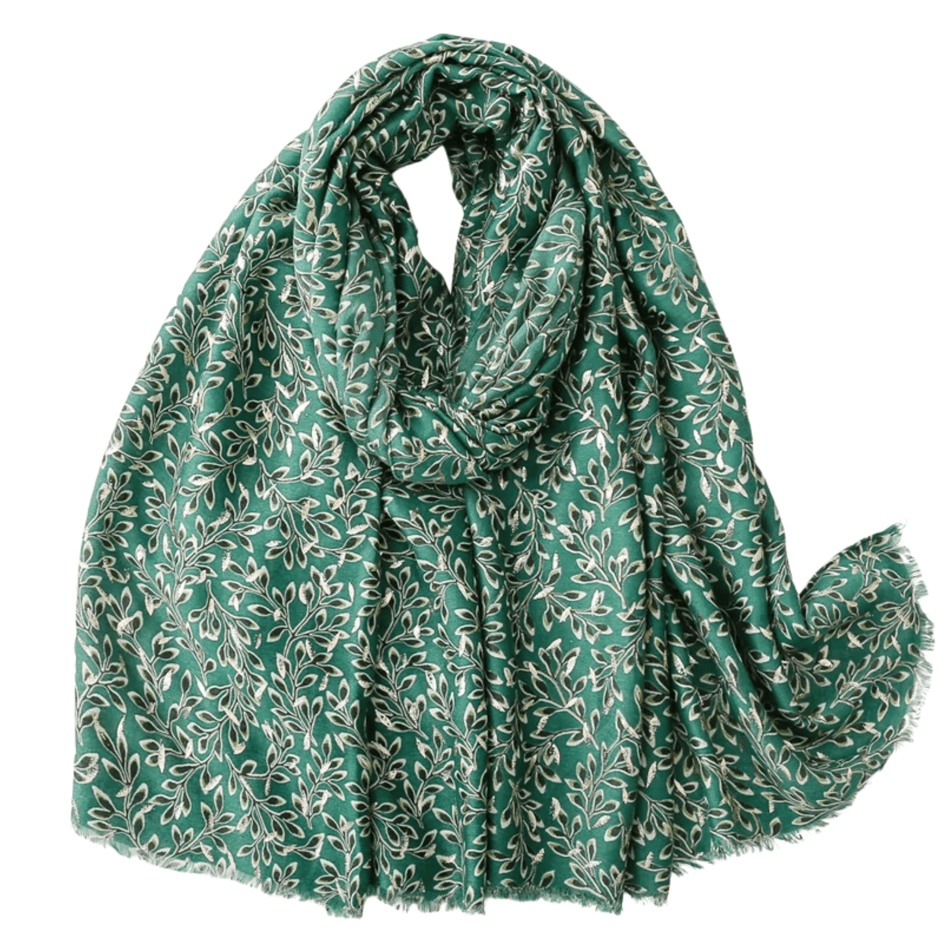 Elegant Botanical Scarf with Delicate Leaf Prints Multi Scarves - Tophatter Daily Deals