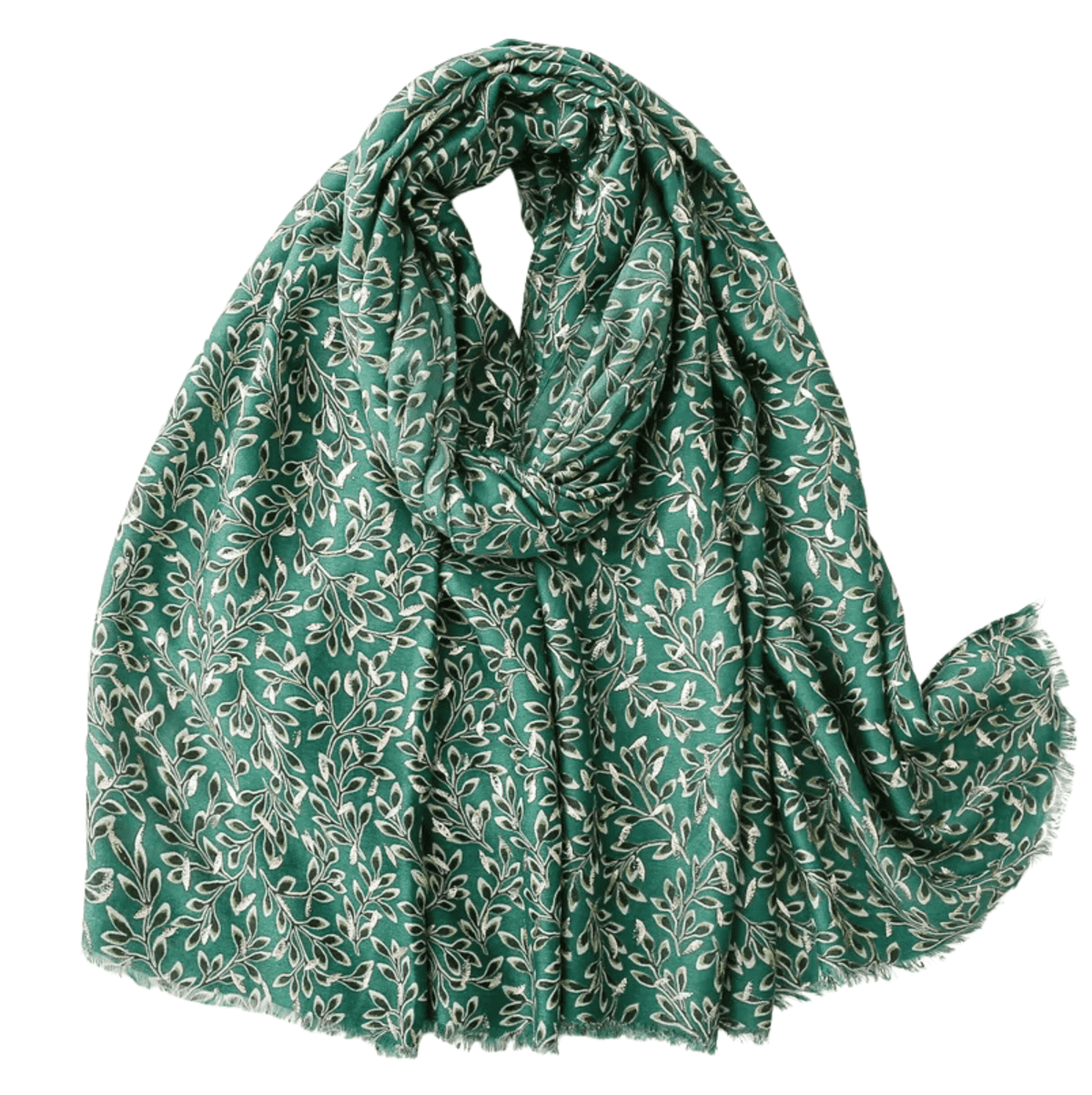 Elegant Botanical Scarf with Delicate Leaf Prints Multi Scarves - Tophatter Daily Deals