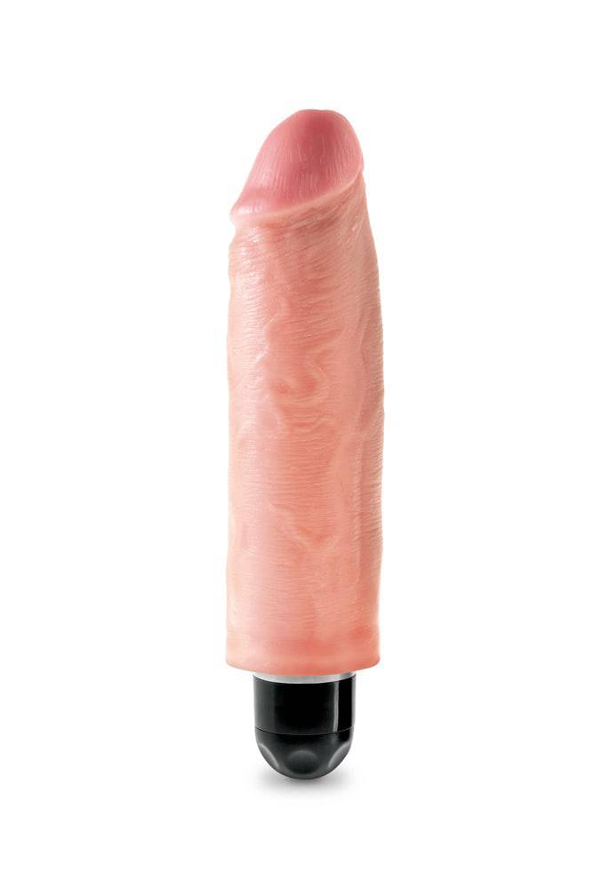 Pipedream - King Cock - Vibrating Realistic Stiffy Dildo - 6 inch - Beige Sex Toy - Tophatter Daily Deals