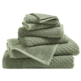 Cotton Diamond Waffle Weave Bath Towel Set - Grayson Collection 6 Piece Set Eucalyptus Bath - Tophatter Daily Deals