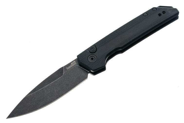 Kershaw Launch Iridium - Black Aluminum & Black G-10 Handles - Blackwash MagnaCut Blade - 7038G10 Automatic Knives - Tophatter Daily Deals