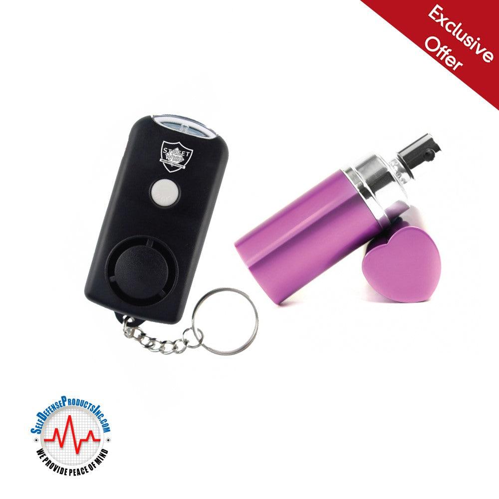 Key Chain Alarm Purple Heart Perfume Pepper Spray Self Defense - Tophatter Daily Deals