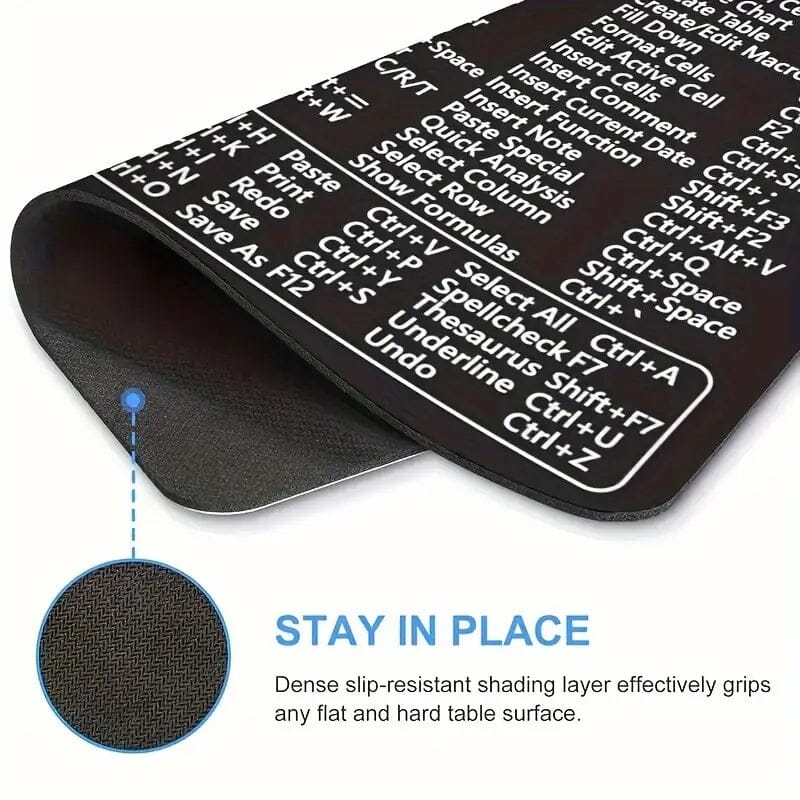 Keyboard Shortcuts Mouse Pad for Microsoft Word and Excel (PC Windows) Mouse Pad - Tophatter Daily Deals