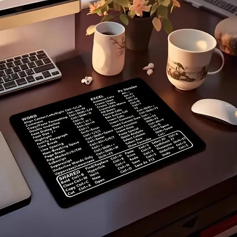Keyboard Shortcuts Mouse Pad for Microsoft Word and Excel (PC Windows) Mouse Pad - Tophatter Daily Deals