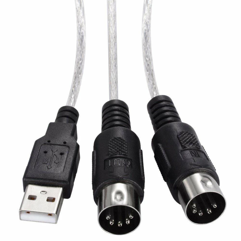 Keyboard to PC Adapter USB In-Out MIDI Interface Music Recording Converter Recording Converter - Tophatter Daily Deals