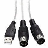 Keyboard to PC Adapter USB In-Out MIDI Interface Music Recording Converter Recording Converter - Tophatter Daily Deals