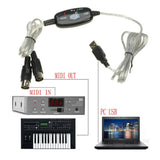 Keyboard to PC Adapter USB In-Out MIDI Interface Music Recording Converter Recording Converter - Tophatter Daily Deals
