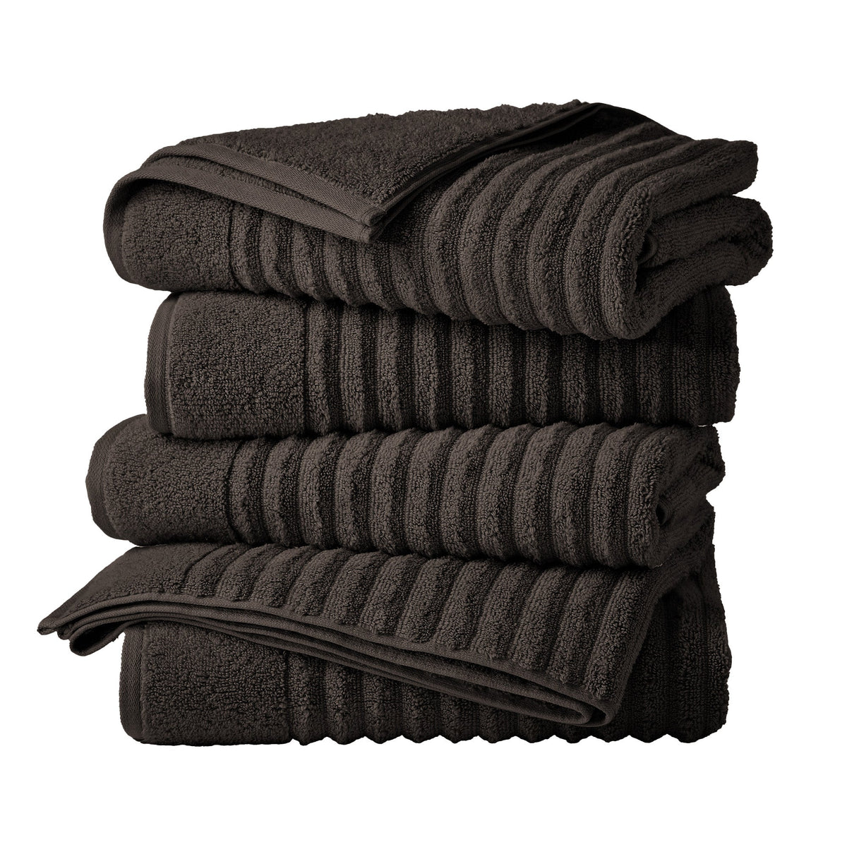 Luxury Combed Cotton Bath Towel Set - Karina Collection Bath Towel (Pack of 4) Midnight Grey Bath - Tophatter Daily Deals