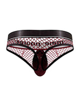 Male Power Burgundy Cock Pit Net Mesh Cock Ring Thong S/M > Clothes > Mens Thongs - Tophatter Daily Deals