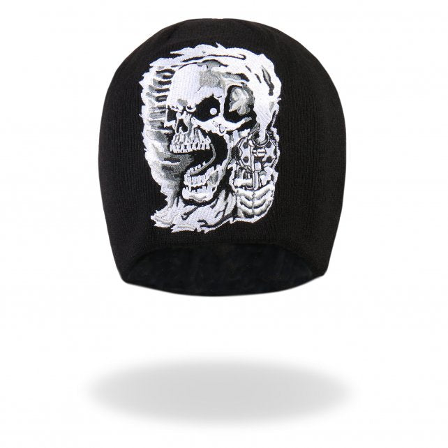 Hot Leathers Assassin Knit Cap Embroidered Skull & Pistols Beanie Beanie/Knit Cap - Tophatter Daily Deals