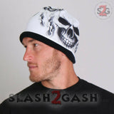 Hot Leathers Ghost Skull Sublimated Beanie w/ Flames 3D Art Beanie Sublimated - Tophatter Daily Deals