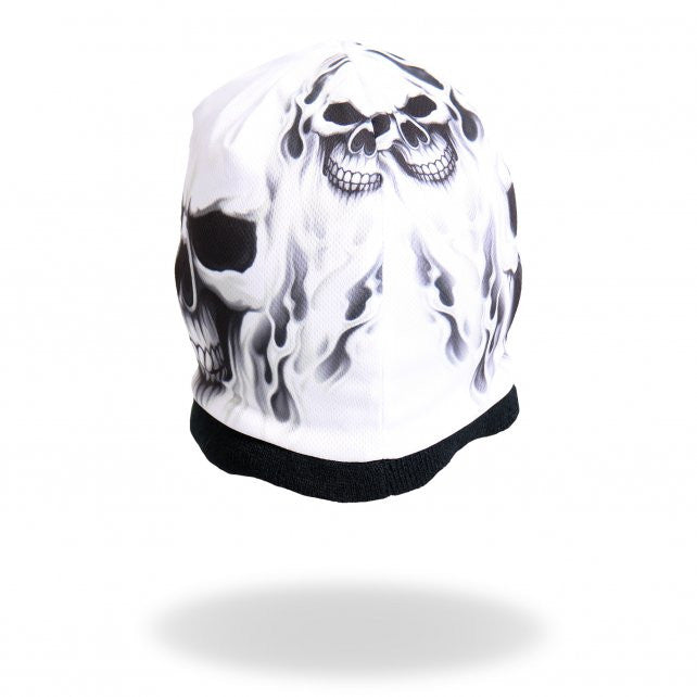 Hot Leathers Ghost Skull Sublimated Beanie w/ Flames 3D Art Beanie Sublimated - Tophatter Daily Deals