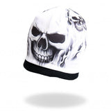 Hot Leathers Ghost Skull Sublimated Beanie w/ Flames 3D Art Beanie Sublimated - Tophatter Daily Deals