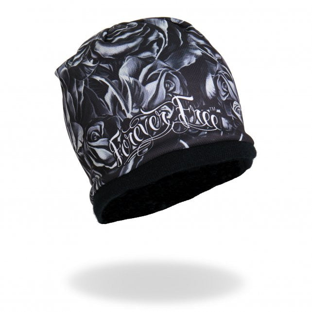 Hot Leathers Sublimated Black Roses Forever Free Beanie 3D Art Beanie Sublimated - Tophatter Daily Deals