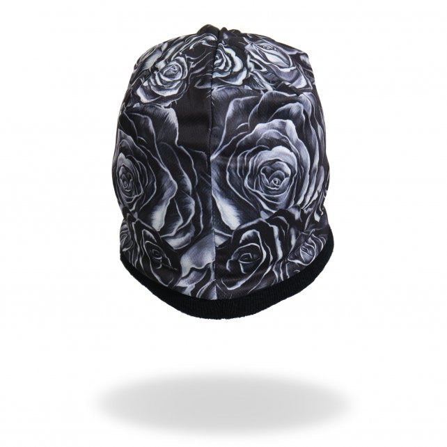 Hot Leathers Sublimated Black Roses Forever Free Beanie 3D Art Beanie Sublimated - Tophatter Daily Deals
