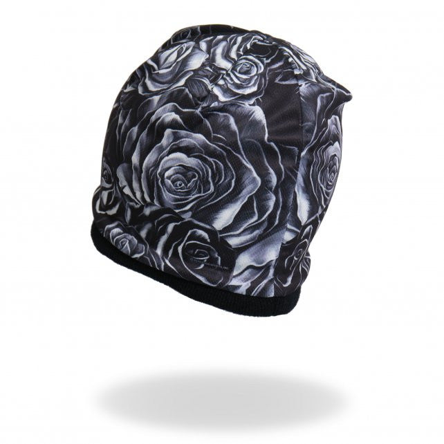 Hot Leathers Sublimated Black Roses Forever Free Beanie 3D Art Beanie Sublimated - Tophatter Daily Deals